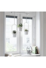 Triflora 3 Hanging Planter - white & brass
