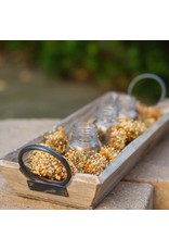 Rect. Wooden tray with metal handles