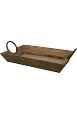 Square Wooden tray with metal handles