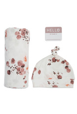 Hello World Blanket & knotted hat - Eucalyptus