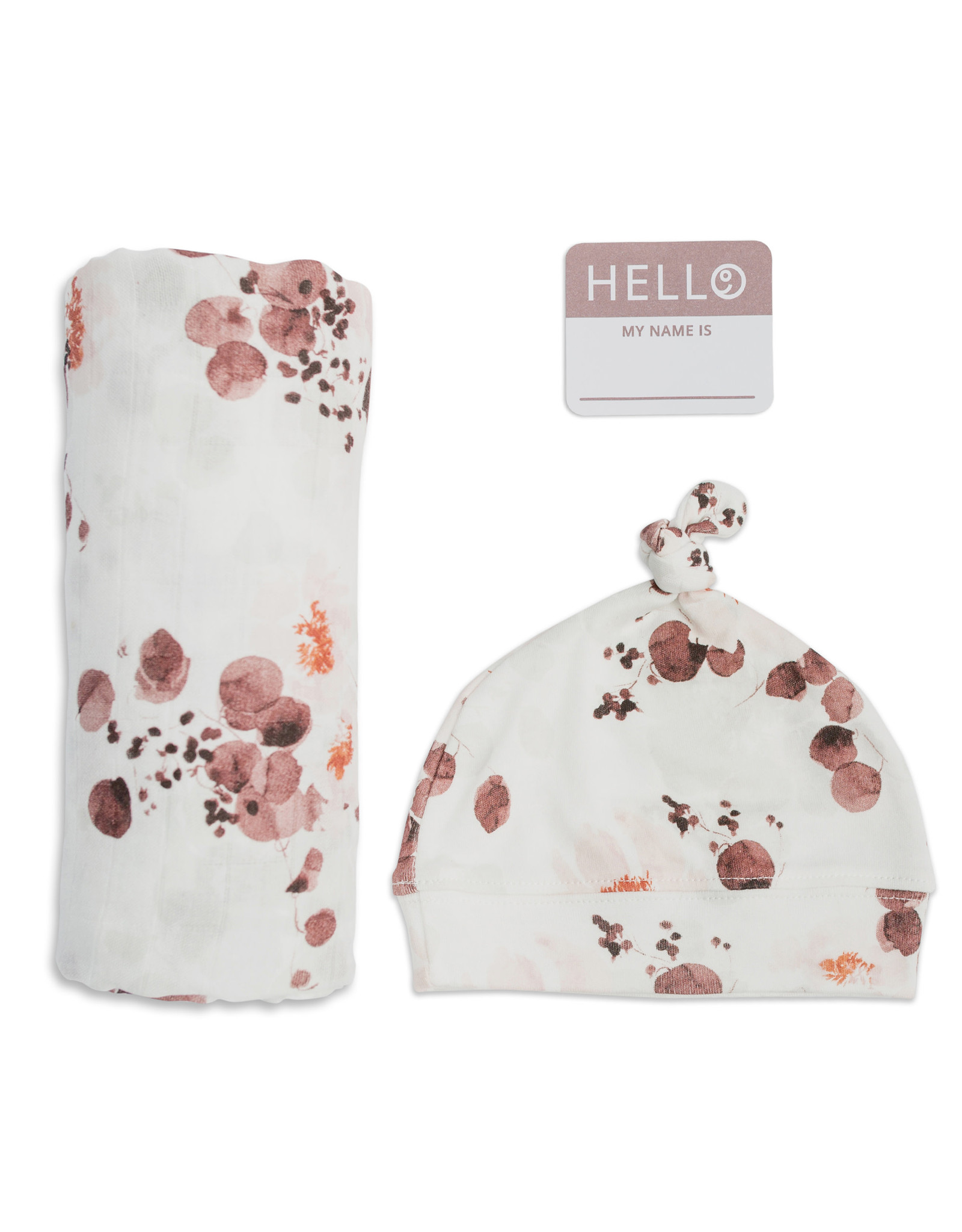Hello World Blanket & knotted hat - Eucalyptus