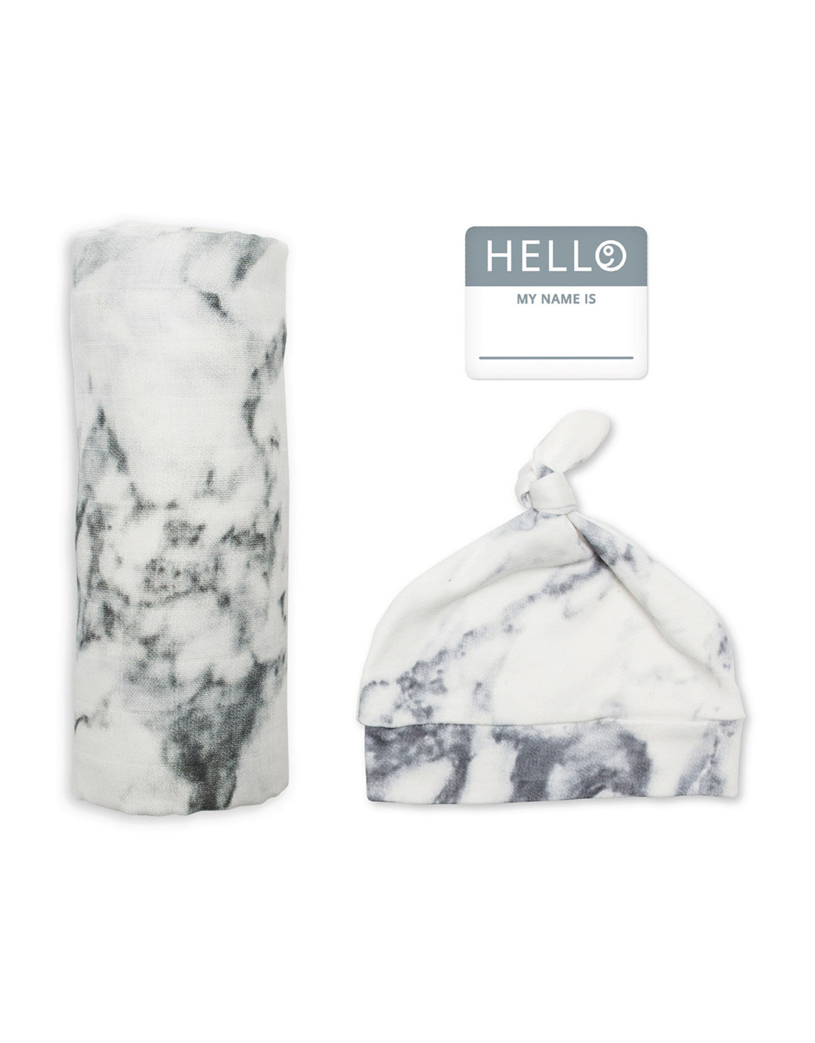 Hello World Blanket & Hat,  Marble