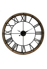Studded Wood Rim Metal Clock
