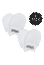 Juddlies Scratch Mitts  White/Grey 0-3m 2 Prs