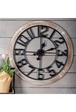 Black Metal and Wood Wall Clock