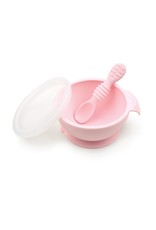 Bumkins, silicone first feeding set, pink