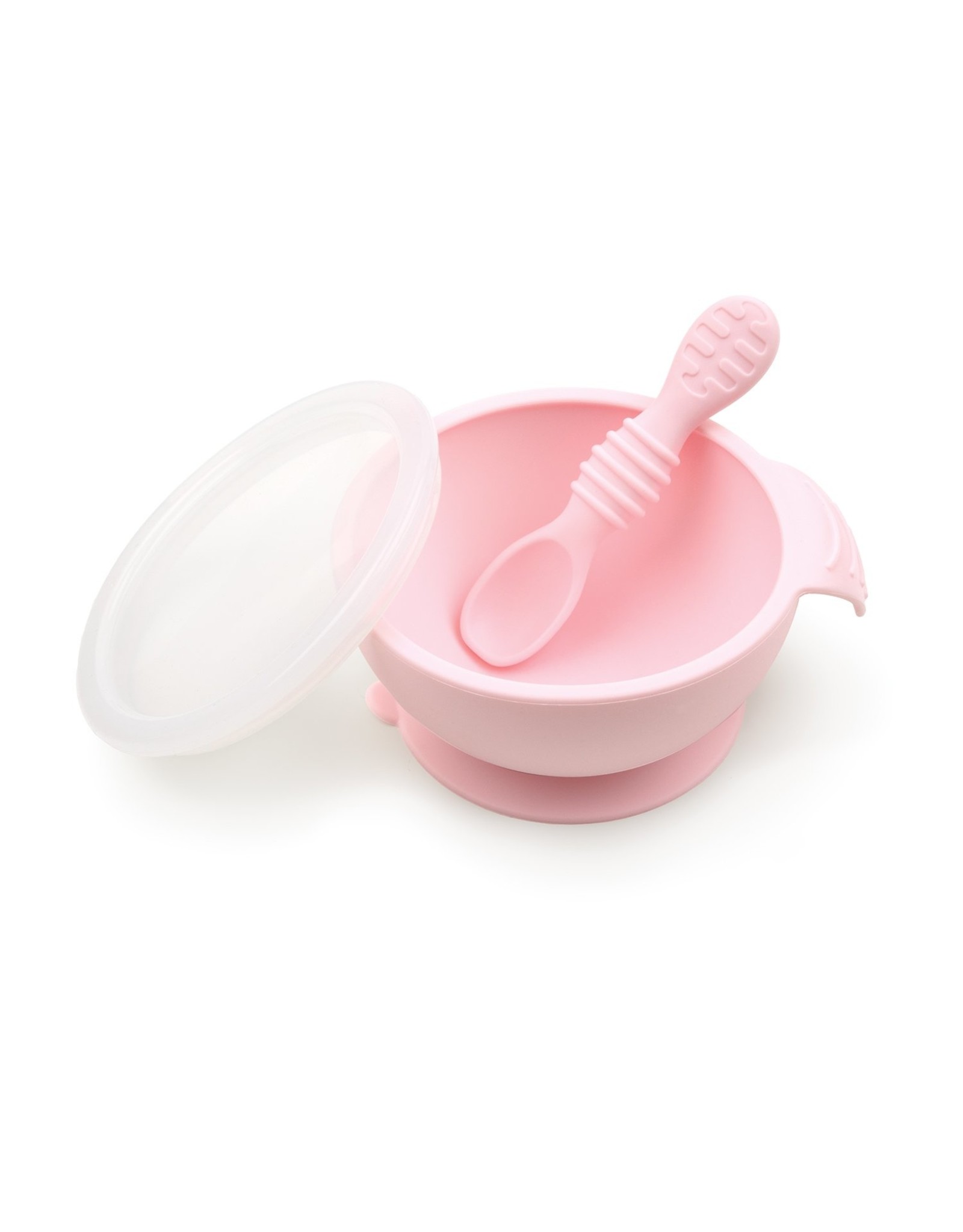Bumkins, silicone first feeding set, pink