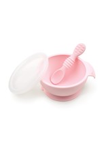 Bumkins, silicone first feeding set, pink