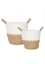 Basket in White & Natural - Large