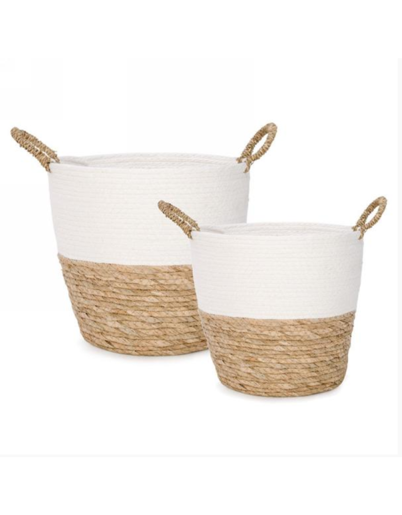 Basket in White & Natural - Large