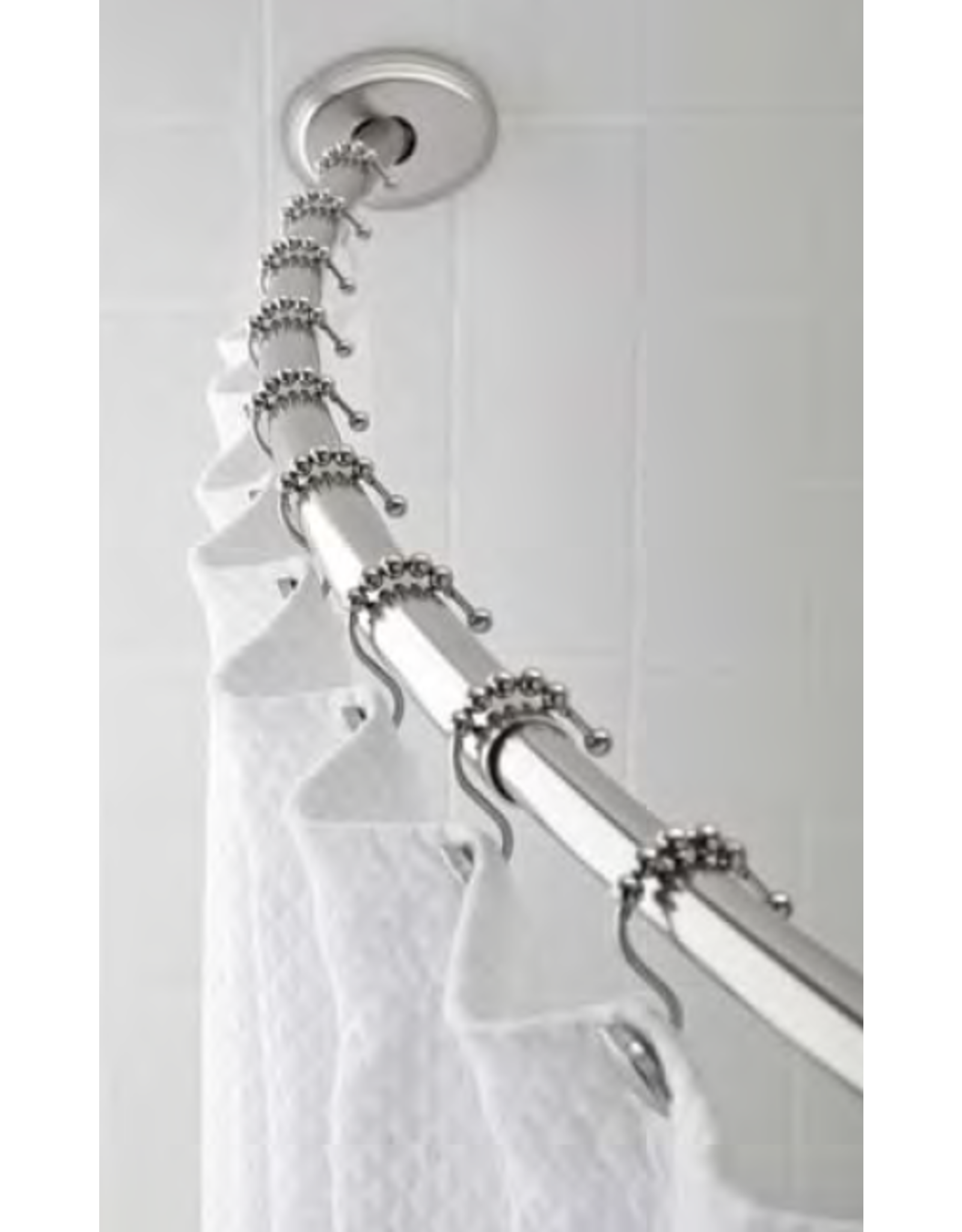 curved shower curtain rod, chrome