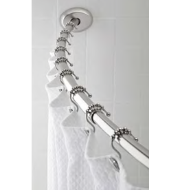 curved shower curtain rod, chrome