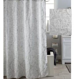 damask shower curtain, grey