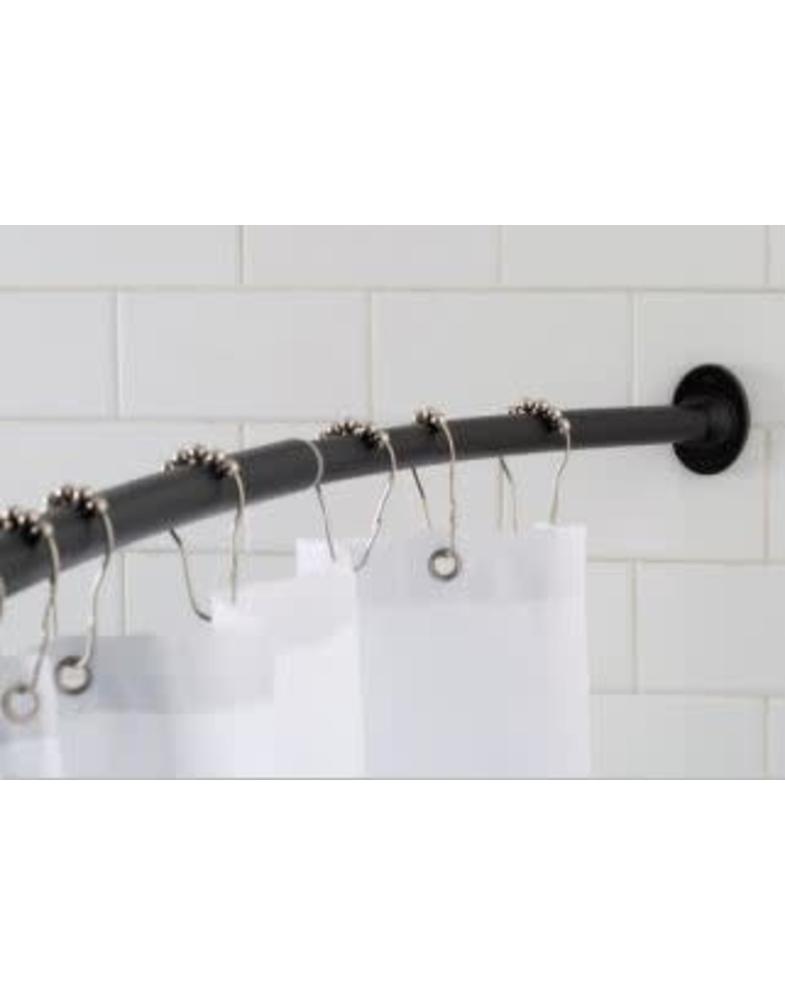 curved shower curtain rod, black