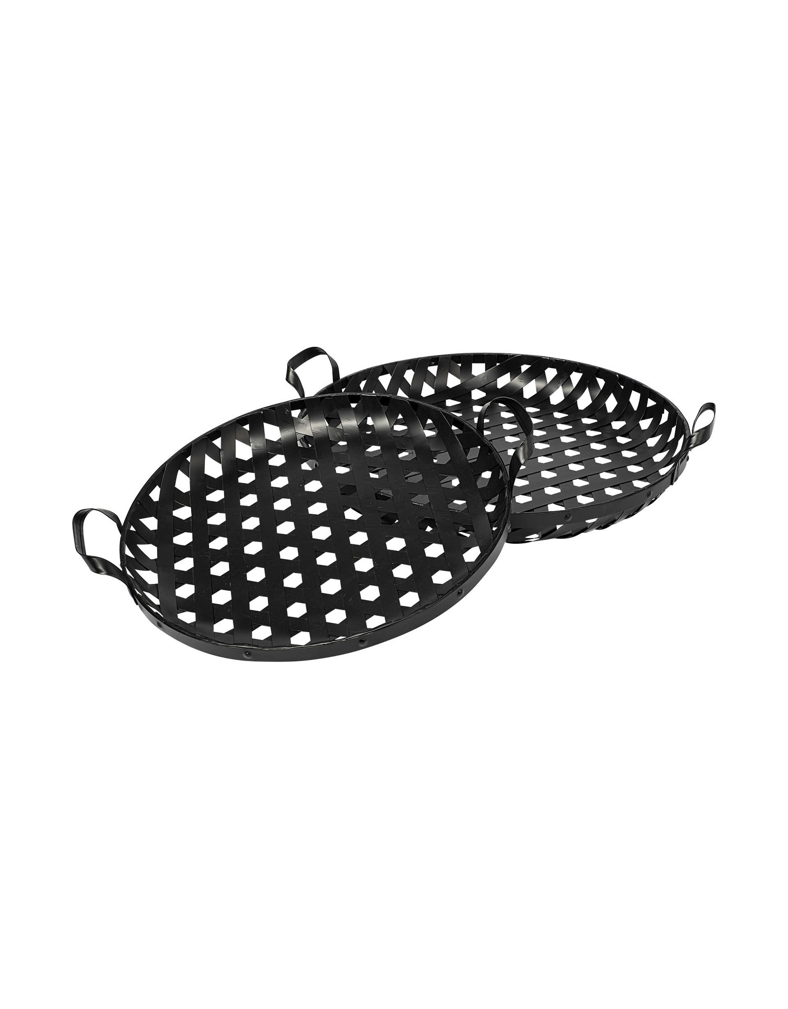 Lito black woven metal tray, small