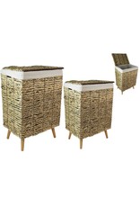 2  pc. Grass Weaved Laundry Basket Large