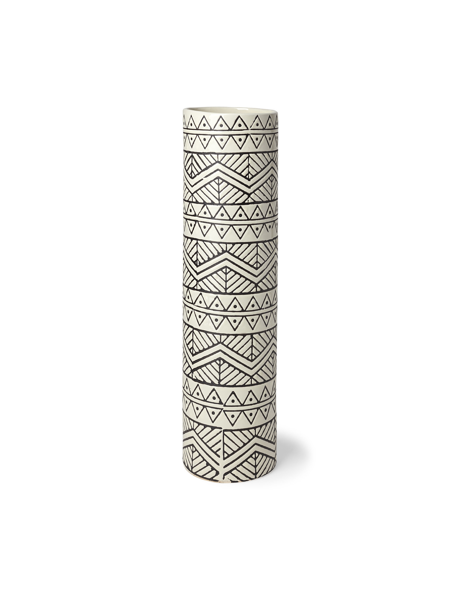 Uhura ll Large cream / black patterned ceramic vase