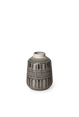 Small dark grey/cream ceramic vase