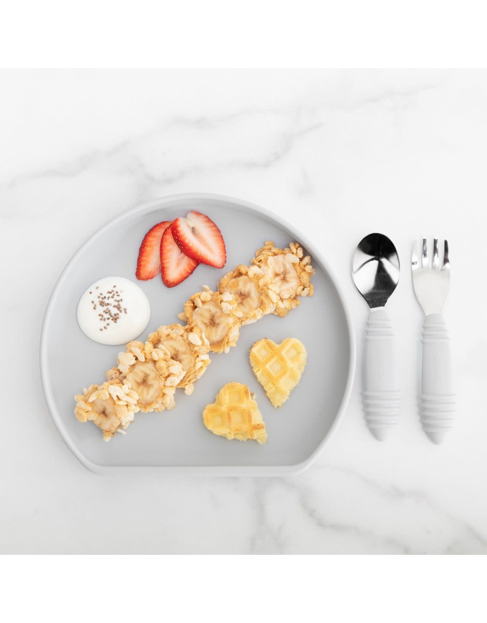 Bumkins Silicone Grip Plate-Gray