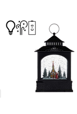Black Lantern Snowglobe -Church/Carolers (BOX)