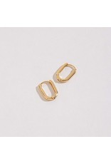 Gold Link Huggie Earrings - 12mm
