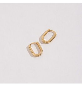 Gold Link Huggie Earrings - 12mm
