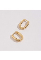 Gold Link Huggie Earrings - 20mm