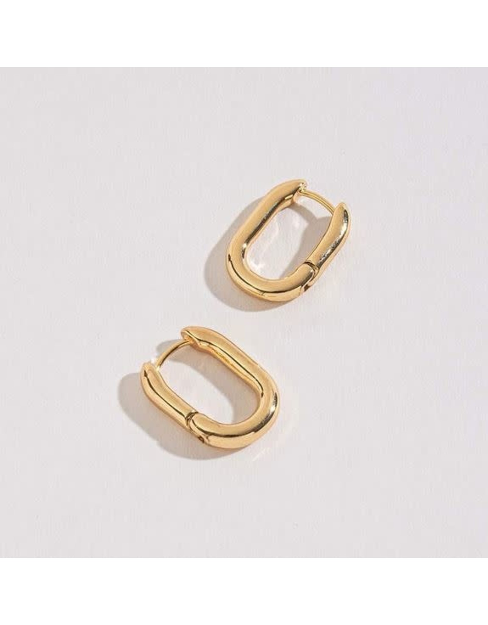 Gold Link Huggie Earrings - 20mm