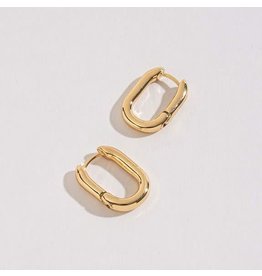 Gold Link Huggie Earrings - 20mm