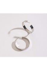 Silver Large Flat Hoop Earrings