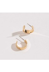 Gold Small Flat Hoop Earrings