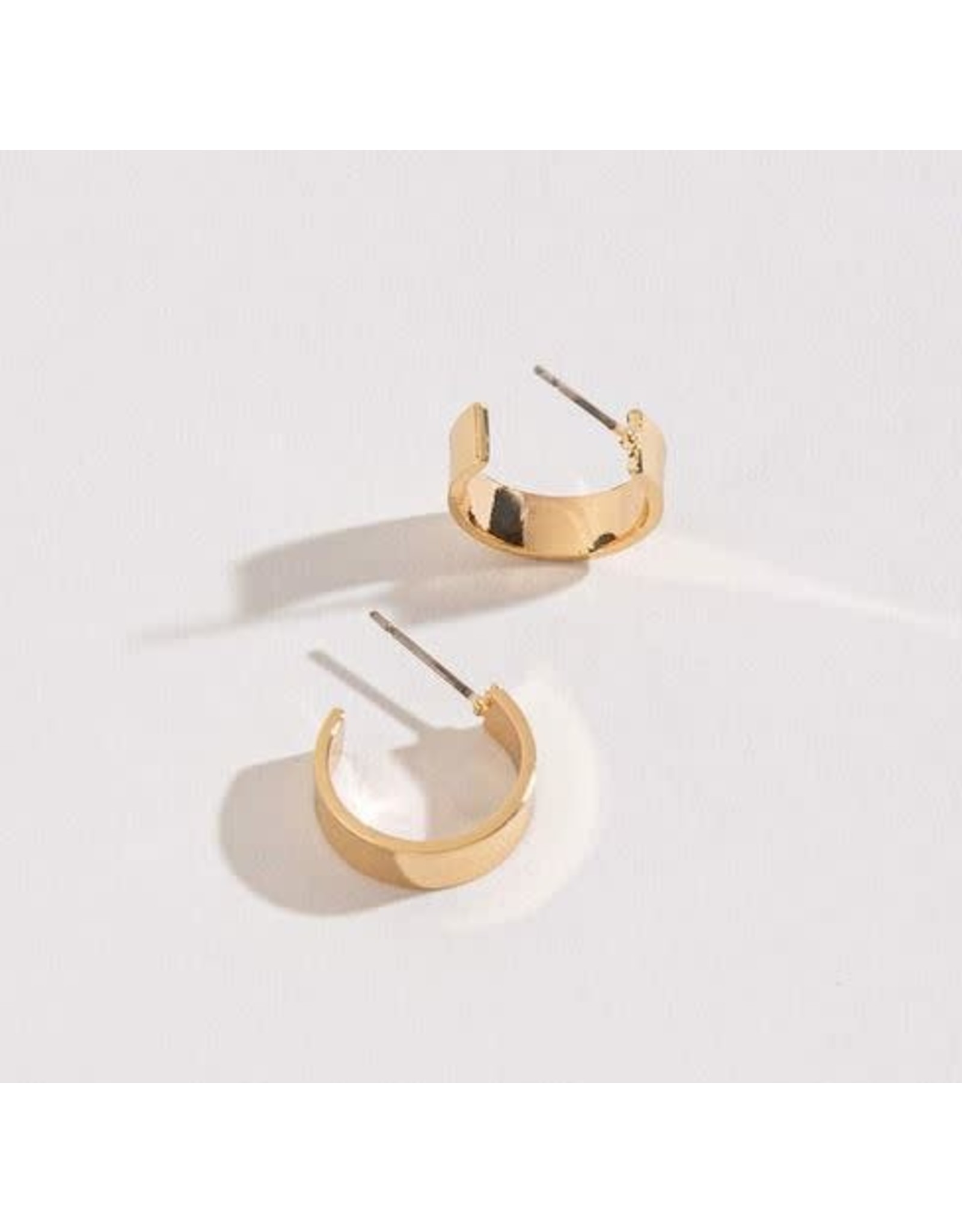 Gold Small Flat Hoop Earrings