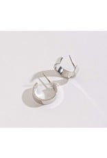 Silver Small Flat Hoop Earrings