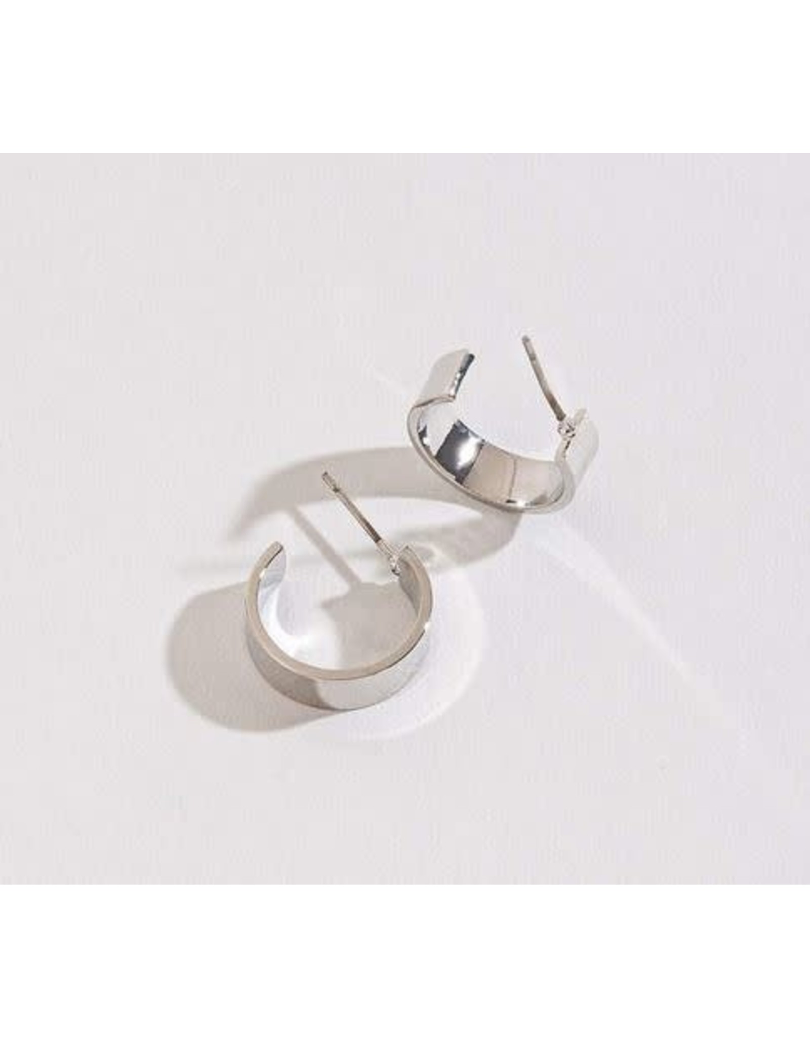 Silver Small Flat Hoop Earrings