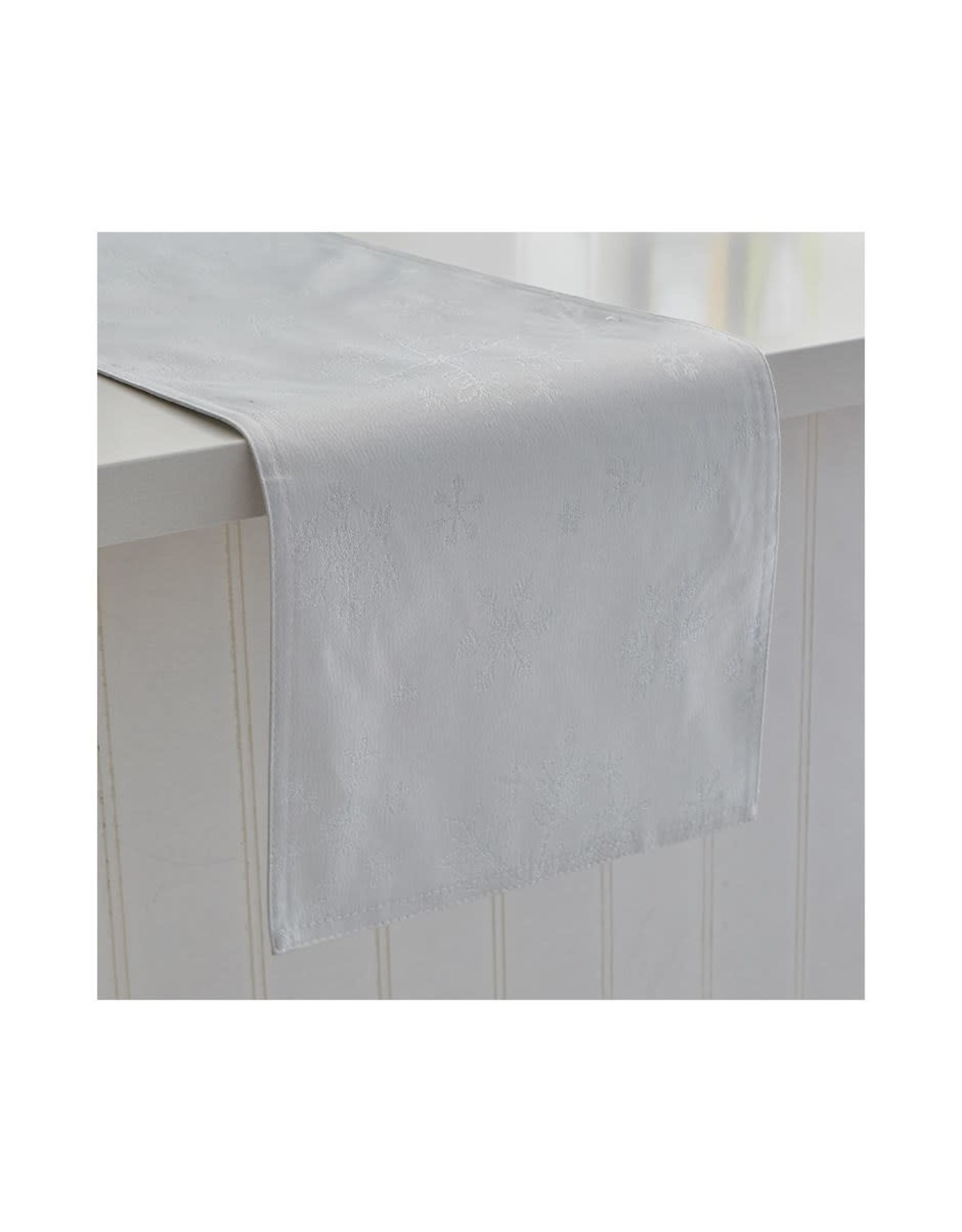 Luxe Glitter Snowflake Table Runner White/Silver
