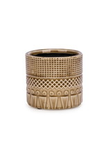 Ochre textured ceramic pot 4.5"