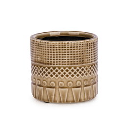 Ochre textured ceramic pot 4.5"