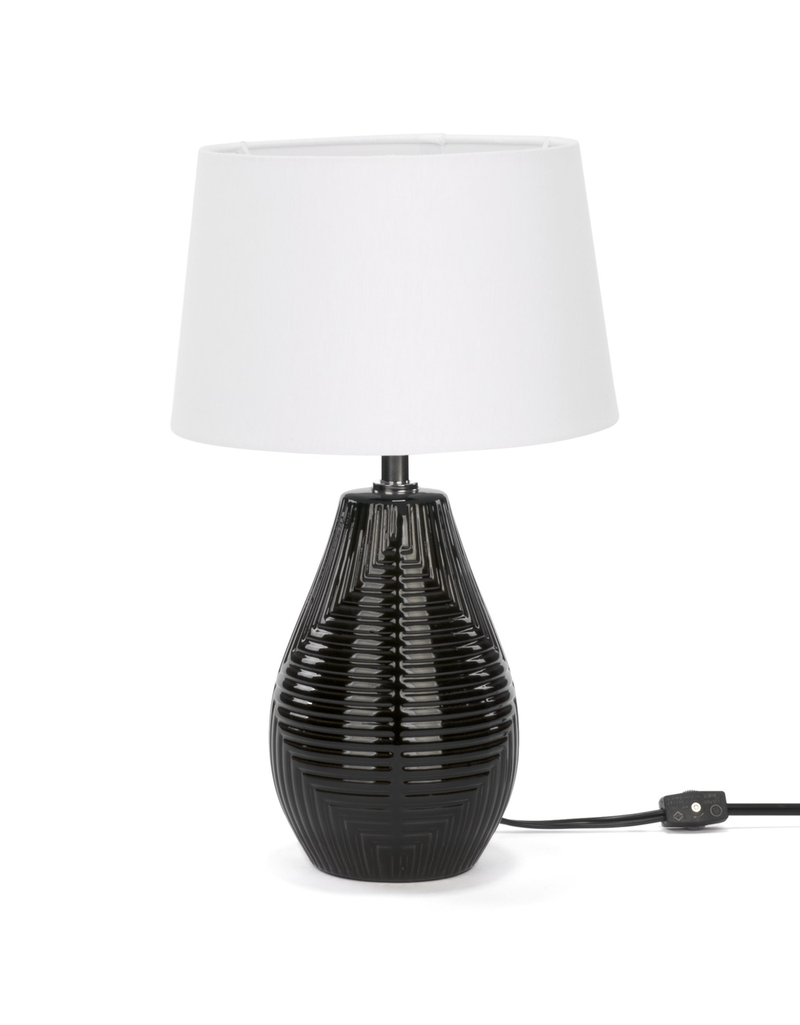 Table lamp with black ceramic base