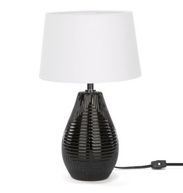 Table lamp with black ceramic base