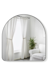 Hubba arched mirror, metallic 34x36"
