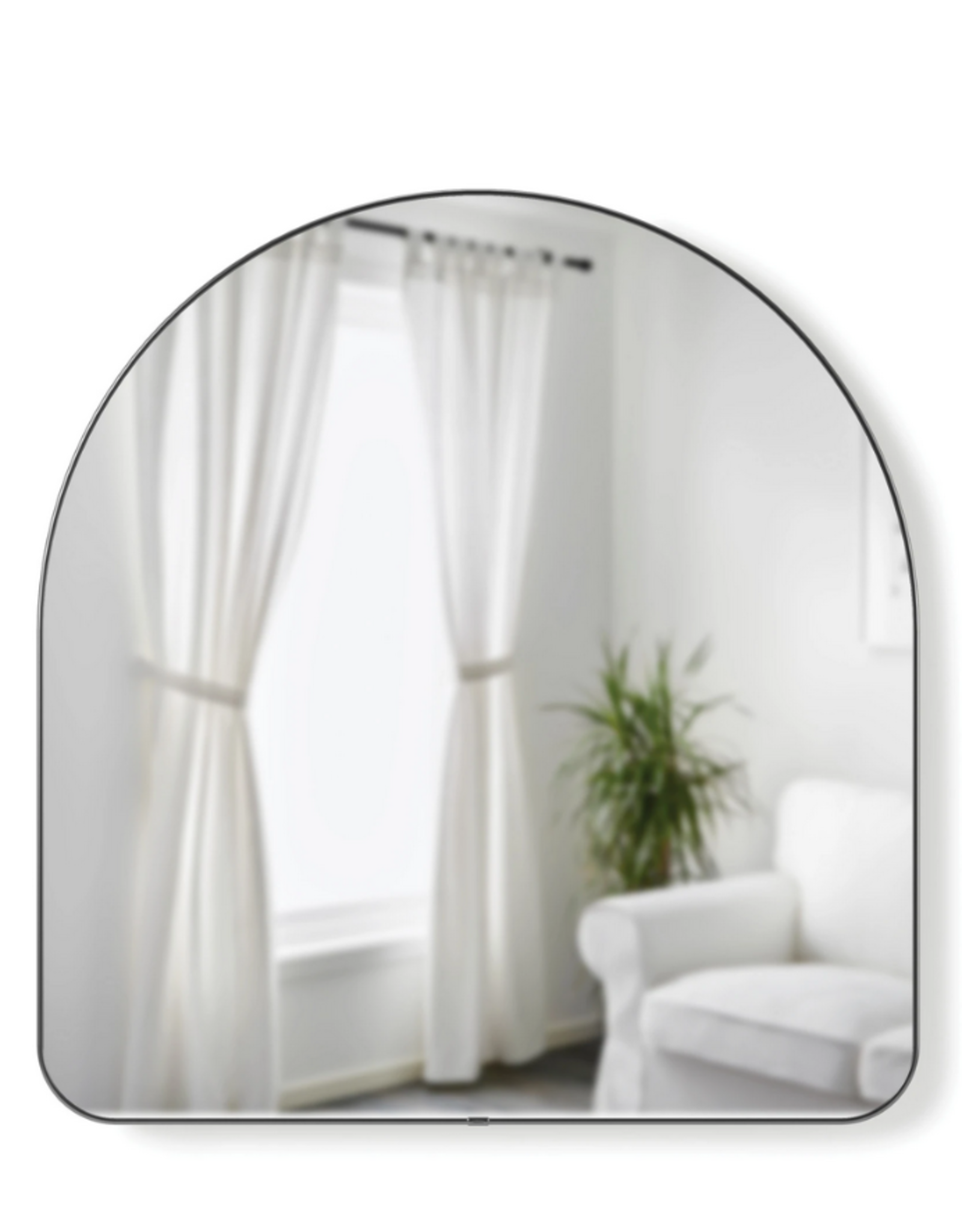 Hubba arched mirror, metallic 34x36"