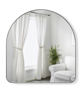Hubba arched mirror, metallic 34x36"