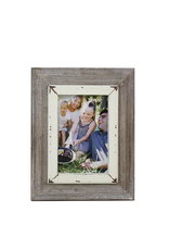 4x6 Distressed white/brown frame
