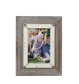 4x6 Distressed white/brown frame