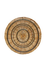 Round brown rattan wall art