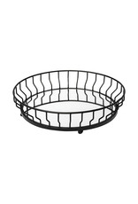 Helena black metal round serving tray 20x20