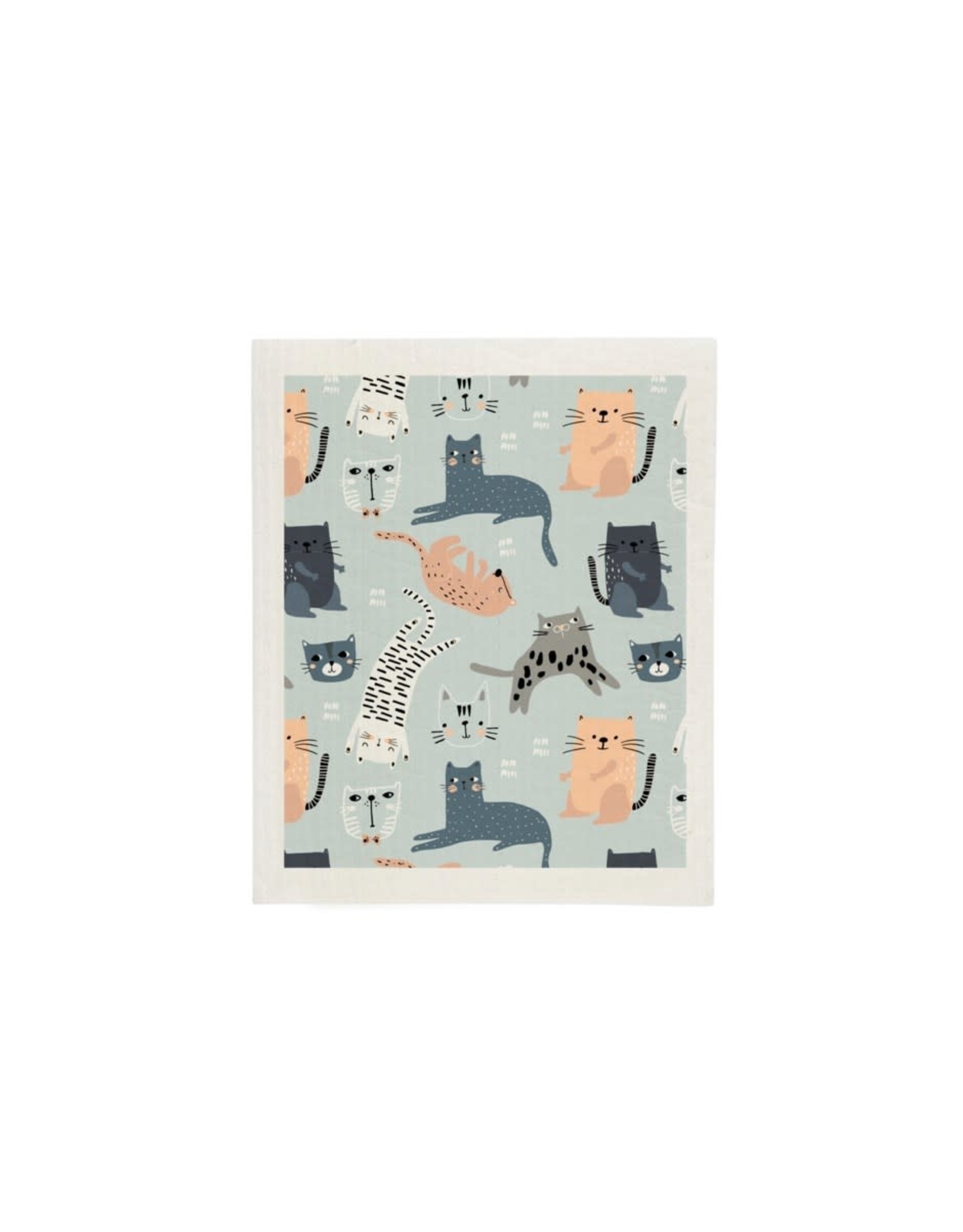 Cats blue sponge cloth