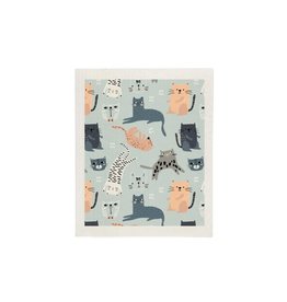 Cats blue sponge cloth