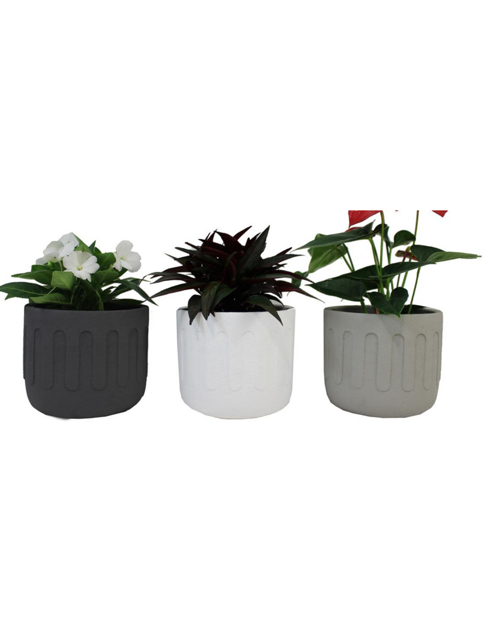 ceramic pot - light grey