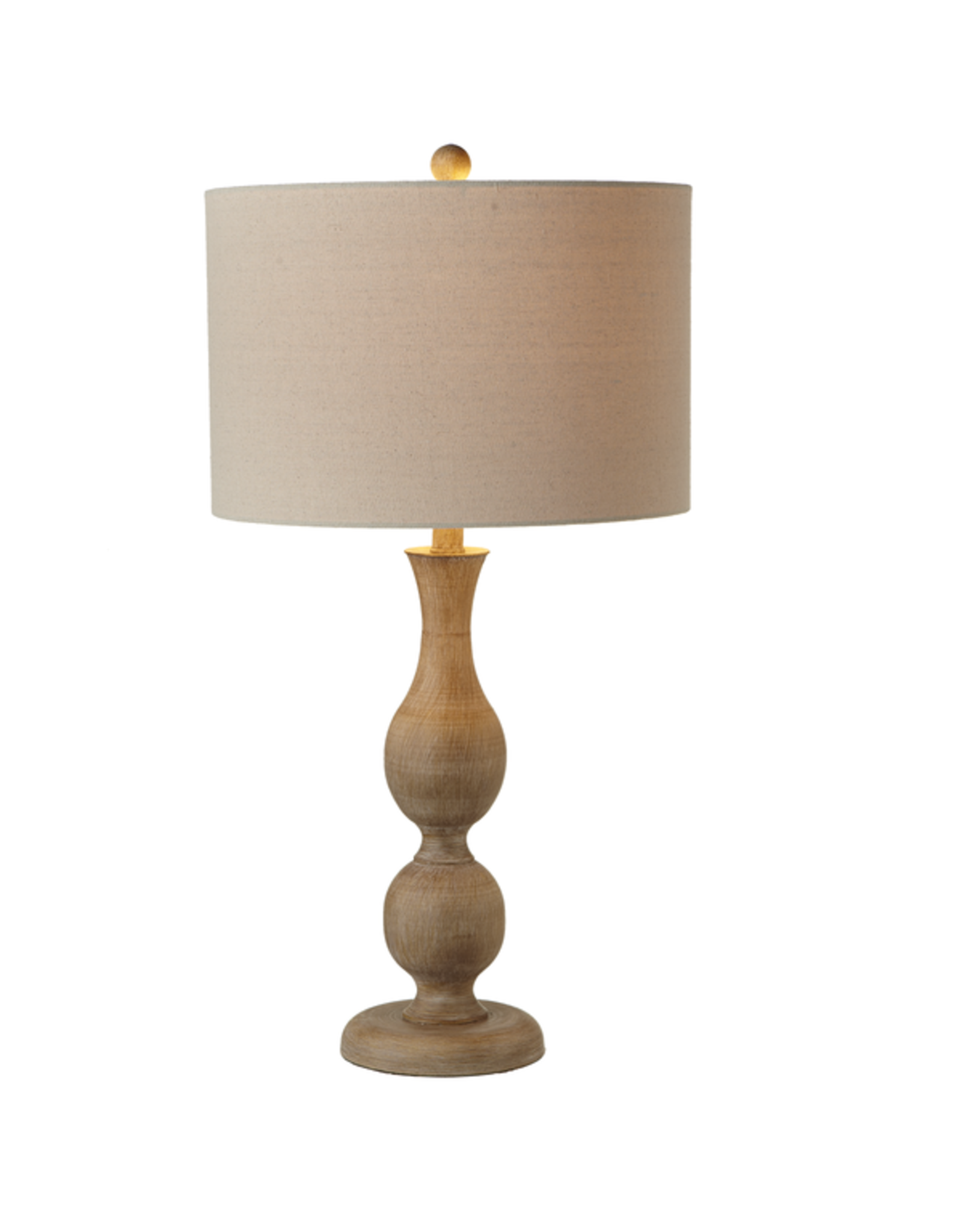 Faux wood table lamp